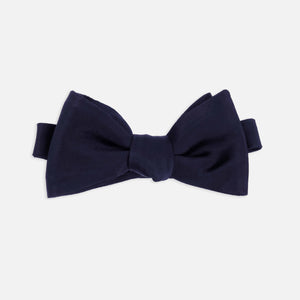Solid Satin Midnight Navy Bow Tie featured image