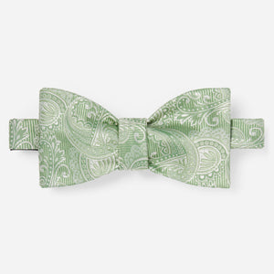 Twill Paisley Moss Green Bow Tie featured image