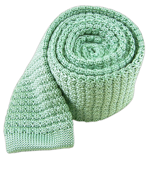 Textured Solid Knit Mint Tie