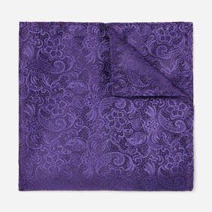 Ceremony Paisley Eggplant Pocket Square