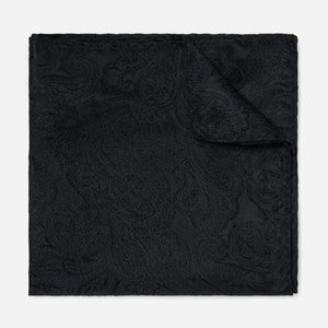 Designer Paisley Black Pocket Square