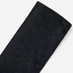 Designer Paisley Black Pocket Square alternated image 1