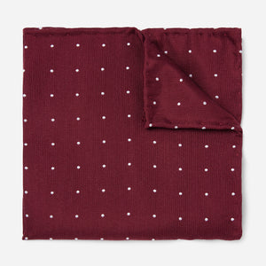 Dotted Report Burgundy Pocket Square