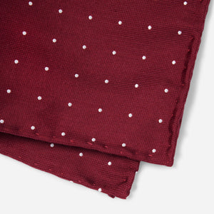 Dotted Report Burgundy Pocket Square alternated image 2