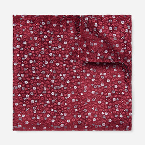 Flower Fields Burgundy Pocket Square