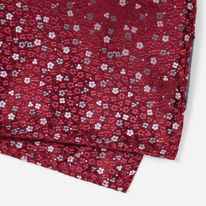 Flower Fields Burgundy Pocket Square alternated image 2