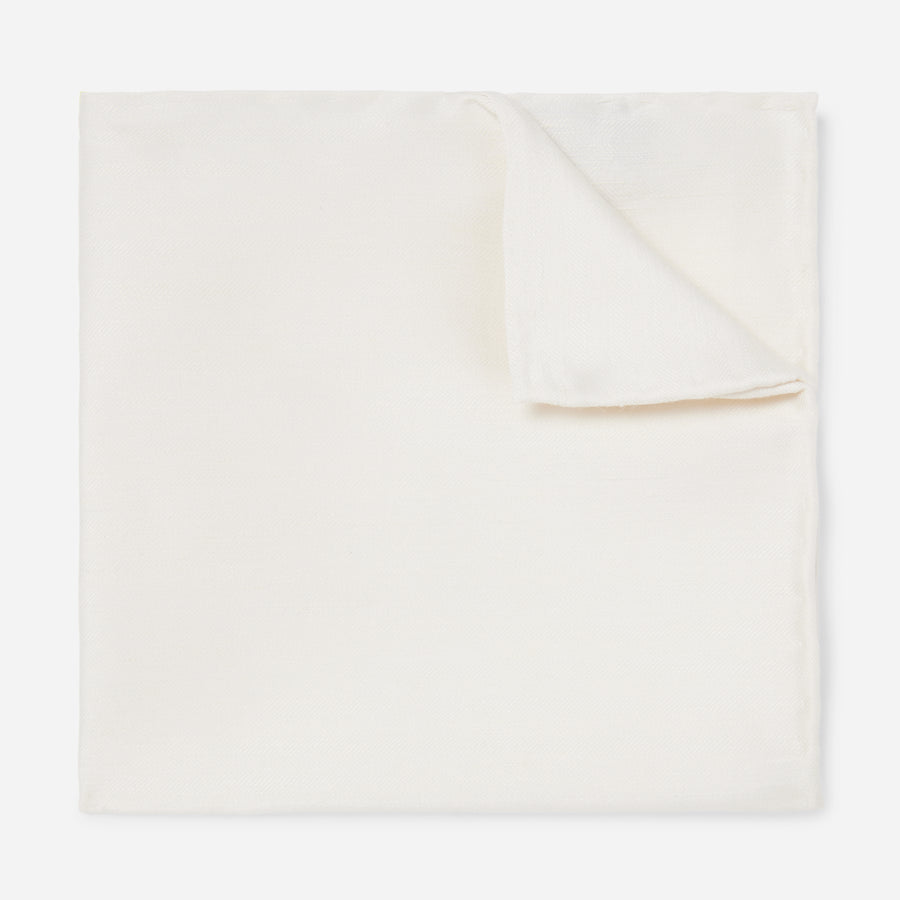 Linen Row Ivory Pocket Square | Linen Pocket Squares | Tie Bar
