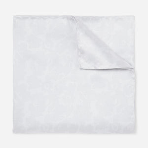 Mumu Weddings - Refinado Floral Silver Pocket Square