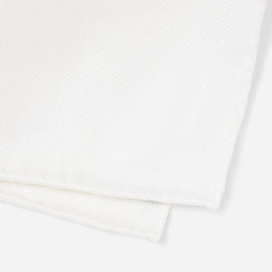 Solid Linen White Pocket Square alternated image 2