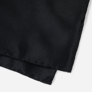 Solid Twill Black Pocket Square alternated image 2