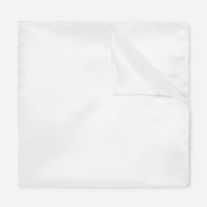 Solid Twill White Pocket Square