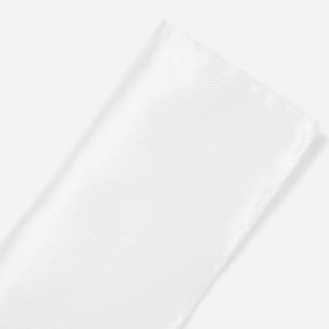 Solid Twill White Pocket Square alternated image 1