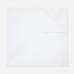 Solid White Cotton Pocket Square