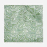 Twill Paisley Moss Green Pocket Square