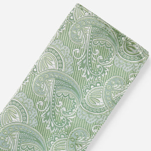 Twill Paisley Moss Green Pocket Square alternated image 1