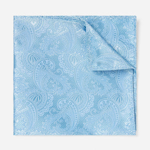 Twill Paisley Steel Blue Pocket Square featured image