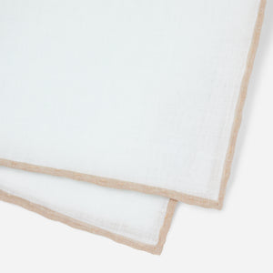 White Linen With Rolled Border Champagne Pocket Square alternated image 2