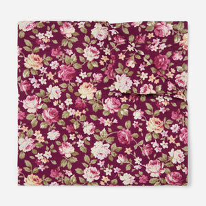 Moody Florals Burgundy Pocket Square