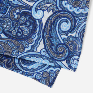 Bali Paisley Blue Pocket Square alternated image 2