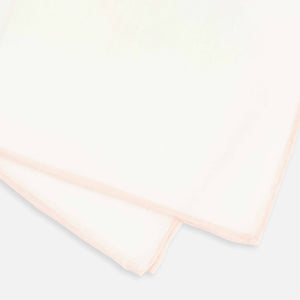 White Linen With Rolled Border Blush Pink Pocket Square alternated image 2