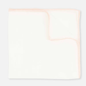 White Linen With Rolled Border Blush Pink Pocket Square featured image