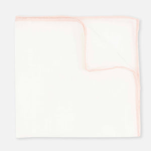 Bhldn White Linen With Rolled Border Blush Pocket Square featured image