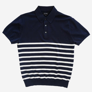 Horizontal Stripe Cotton Sweater Navy Polo featured image
