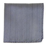 Native Herringbone Navy Pocket Square