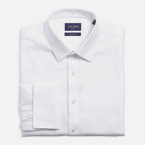 Herringbone Tuxedo White Non-Iron Dress Shirt featured image