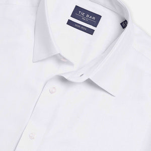 Herringbone Tuxedo White Non-Iron Dress Shirt alternated image 2