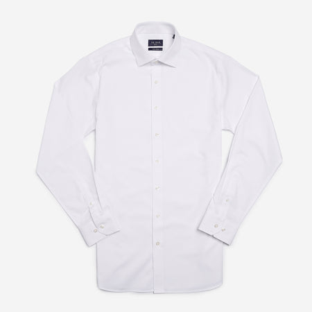 Pinpoint Solid White Non-iron Dress Shirt | Cotton Shirts | Tie Bar