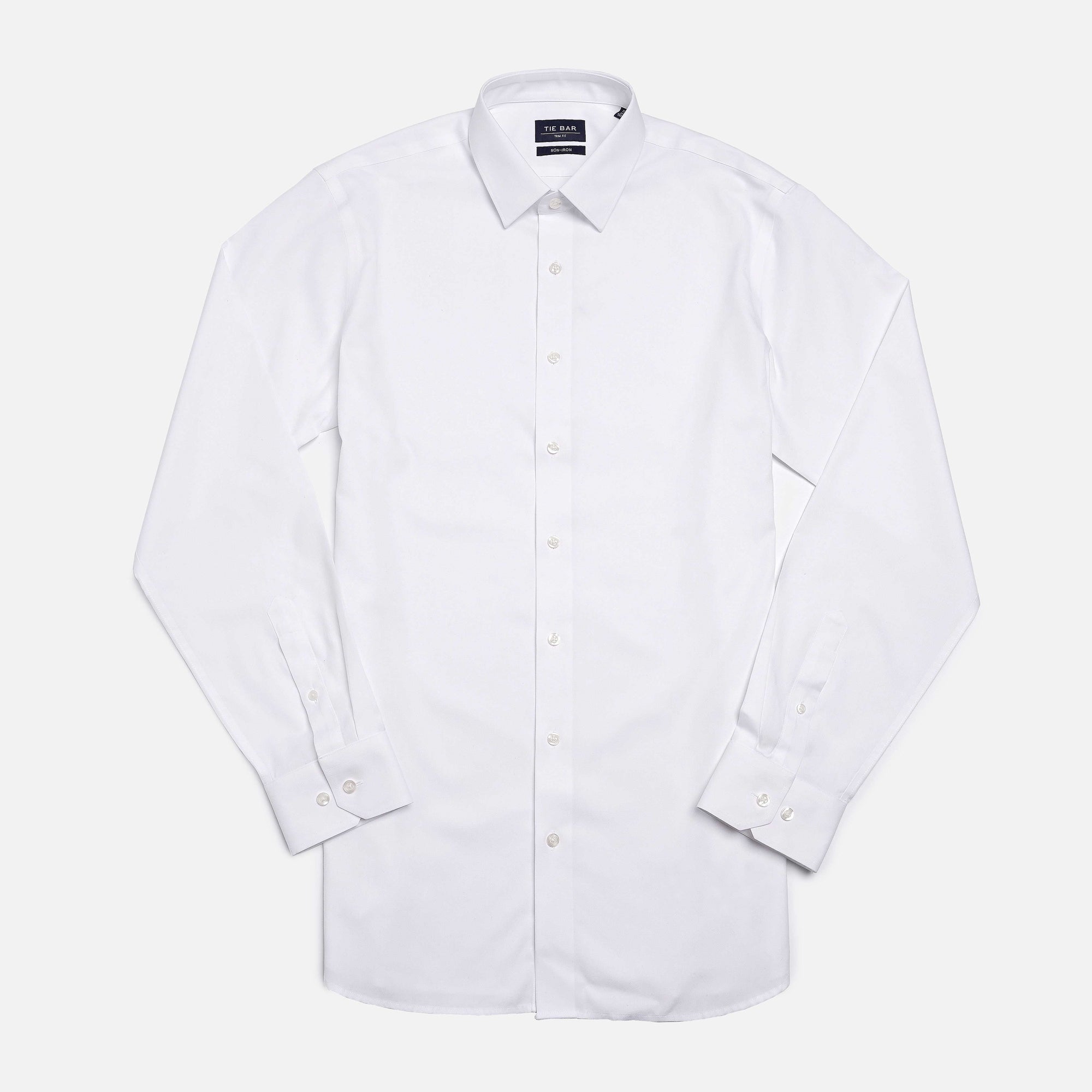 Pinpoint Solid - Point Collar White Non-iron Dress Shirt | Cotton ...