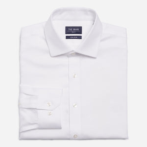 Textured Solid White Non-Iron Dress Shirt featured image