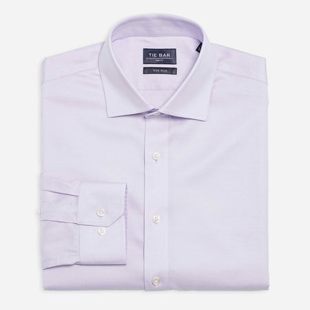 Textured Solid Lavender Non-iron Dress Shirt | Cotton Shirts | Tie Bar