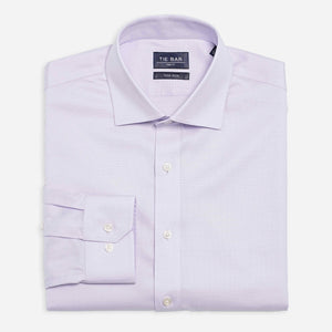 Textured Solid Lavender Non-Iron Dress Shirt