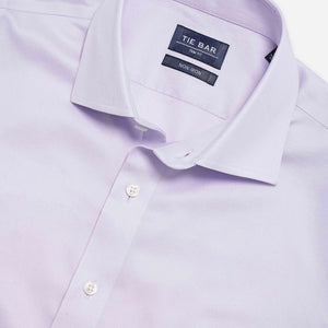 Textured Solid Lavender Non-Iron Dress Shirt alternated image 2