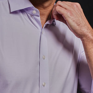 Textured Solid Lavender Non-Iron Dress Shirt alternated image 5