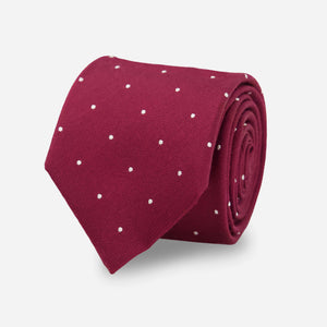 Dotted Report Burgundy Tie