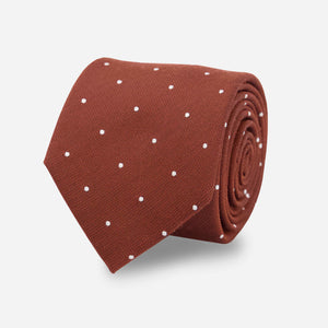 Dotted Report Burnt Orange Tie