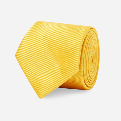 Grosgrain Solid Gold Tie | Silk Ties | Tie Bar
