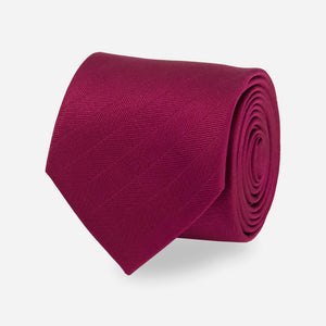 Herringbone Vow Burgundy Tie