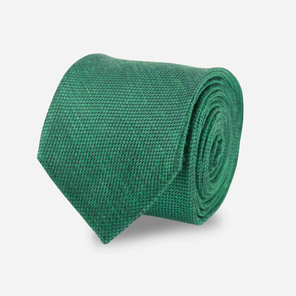 Jet Set Solid Emerald Green Tie | Linen Ties | Tie Bar