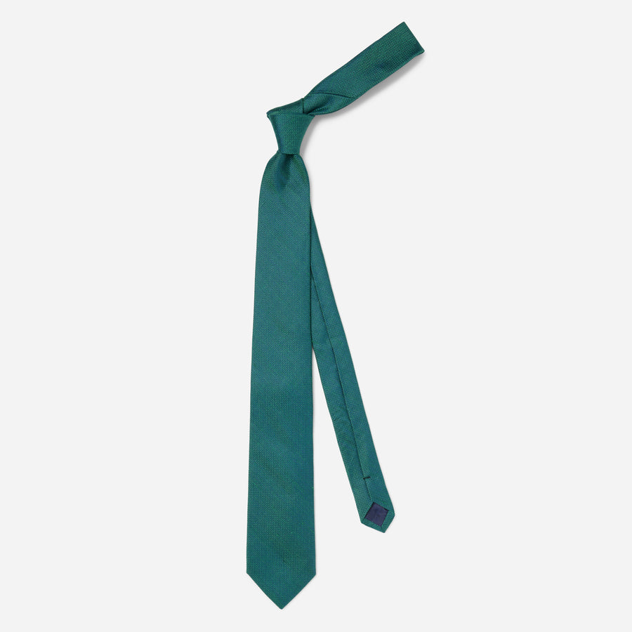 Smith Solid Emerald Green Tie | Linen Ties | Tie Bar