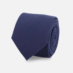 Solid Wool Navy Tie