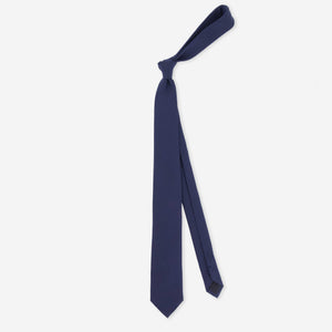 Solid Wool Navy Tie