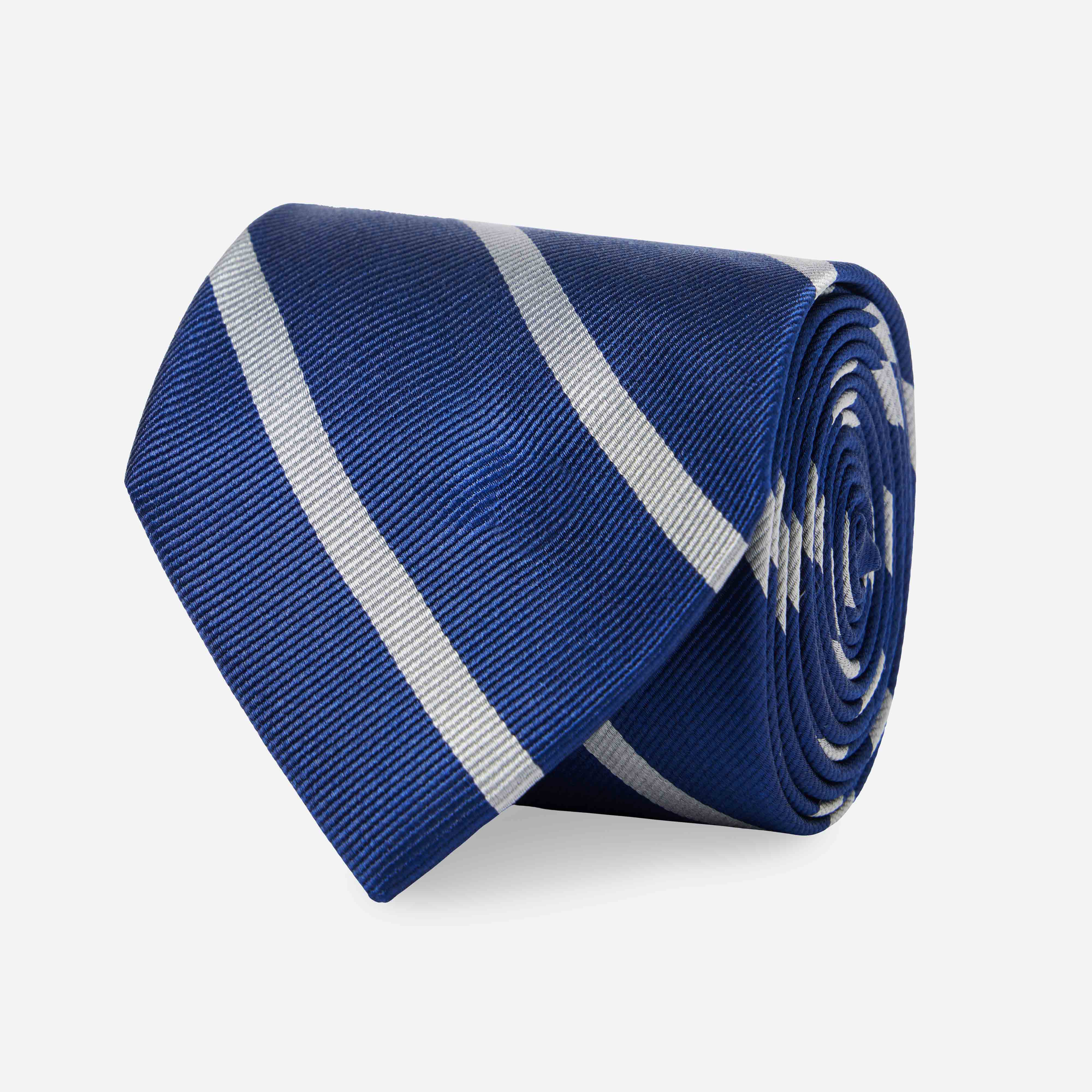 Trad Stripe True Navy Tie | Silk Ties | Tie Bar