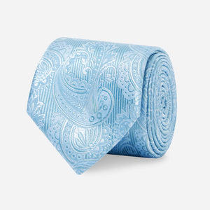 Twill Paisley Steel Blue Tie