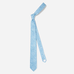 Twill Paisley Steel Blue Tie alternated image 1