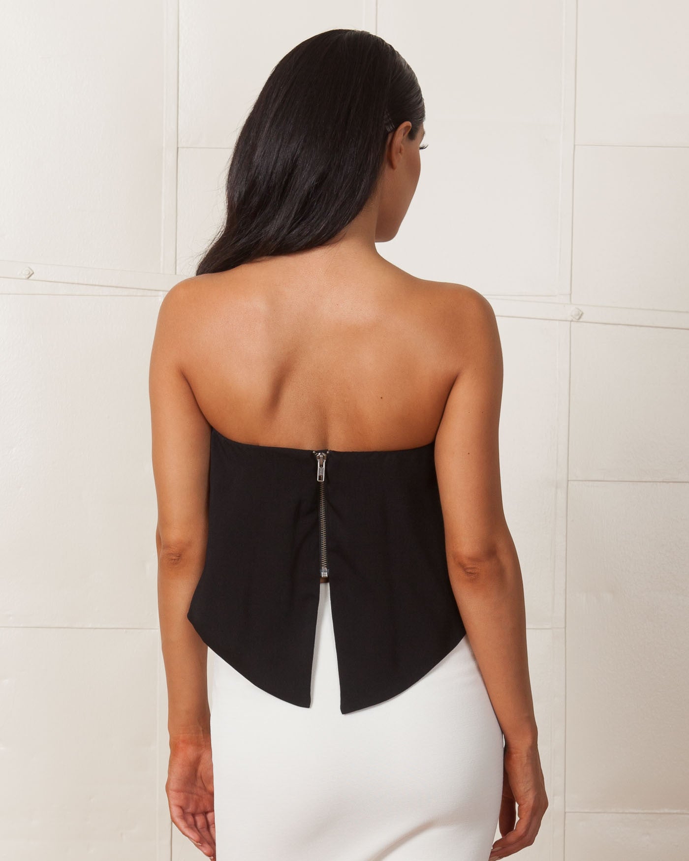 Stylestalker Chicago Strapless Black Frill Top