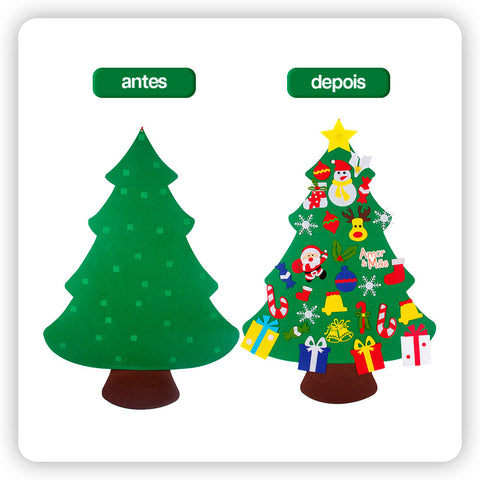 Árvore de Natal Educativa Feltro Montessori com Velcro